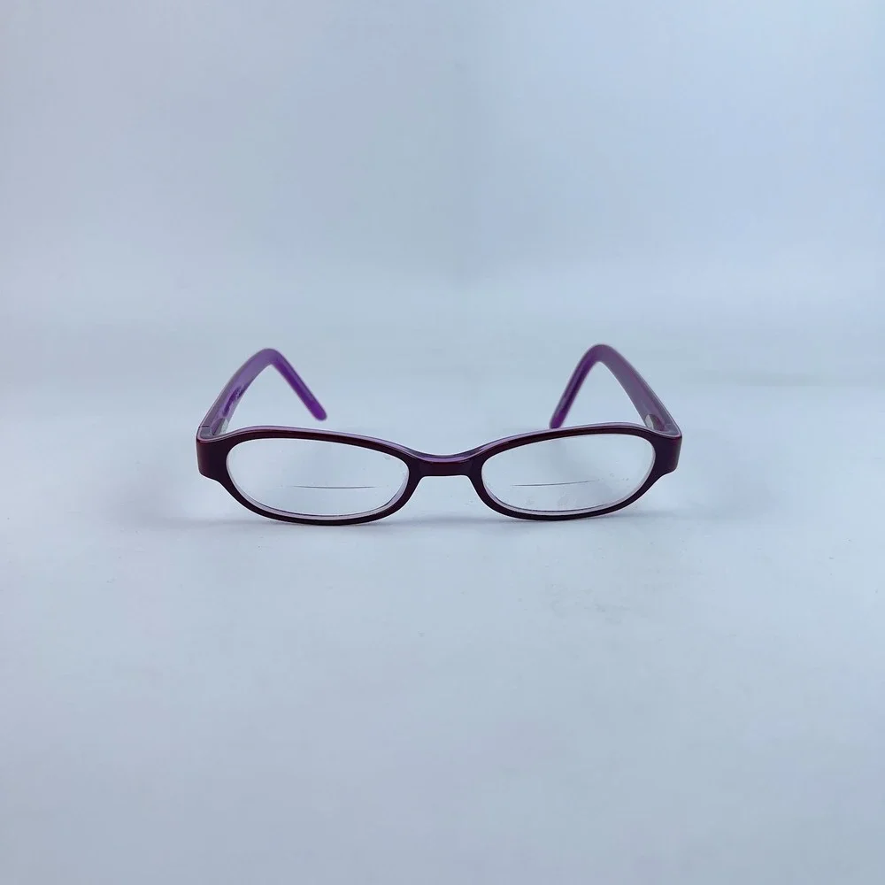 Funk Women Eyeglasses Purple & Brown Plastic Cat‎ Eye Full Rim 49-18-135 mm